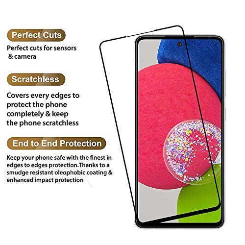 Image of Screen Protector for Samsung Galaxy A52s 5G | A52 5G (Black) Tempered Glass Edge-to-Edge 6D Screen Guard With Installation Kit