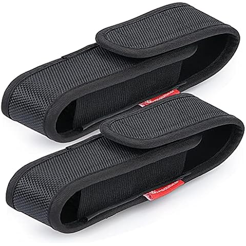 Moobibear 2-Pack Nylon Flashlight Holster for Duty Belt, Adjustable Small Heavy Duty Belt Flashlight Holder for 5"-6.5" High Flashlight, Carry Your Tac Flashlight on Belt with Flashlight Pouch Cover