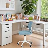 FurnitureR Kinderstuhl höhenverstellbar für Schreibtisch, ergonomischer bunter Jugendstuhl mit Rückenlehne & Armlehnen, Drehstuhl mit 5 Rollen, für Kinder 3–10 Jahre, bis 100 kg belastbar