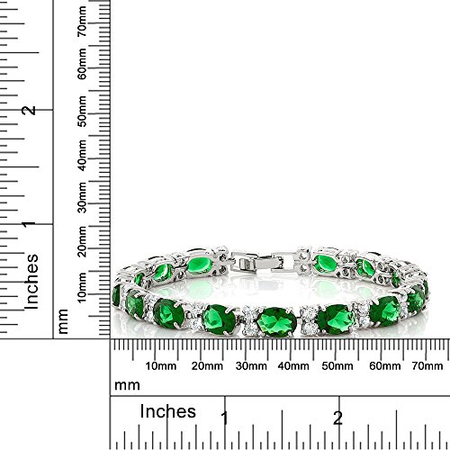Gem Stone King 40.00 Cttw Oval and Round Green Color Cubic Zirconias Tennis Bracelet For Women | 7 Inch | Jewelry Gifts for Her Mom Women Wife4