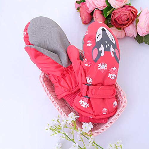 IMIKEYA 1 par de luvas de patinação de inverno com estampa de cervo de Natal impermeável quente luva