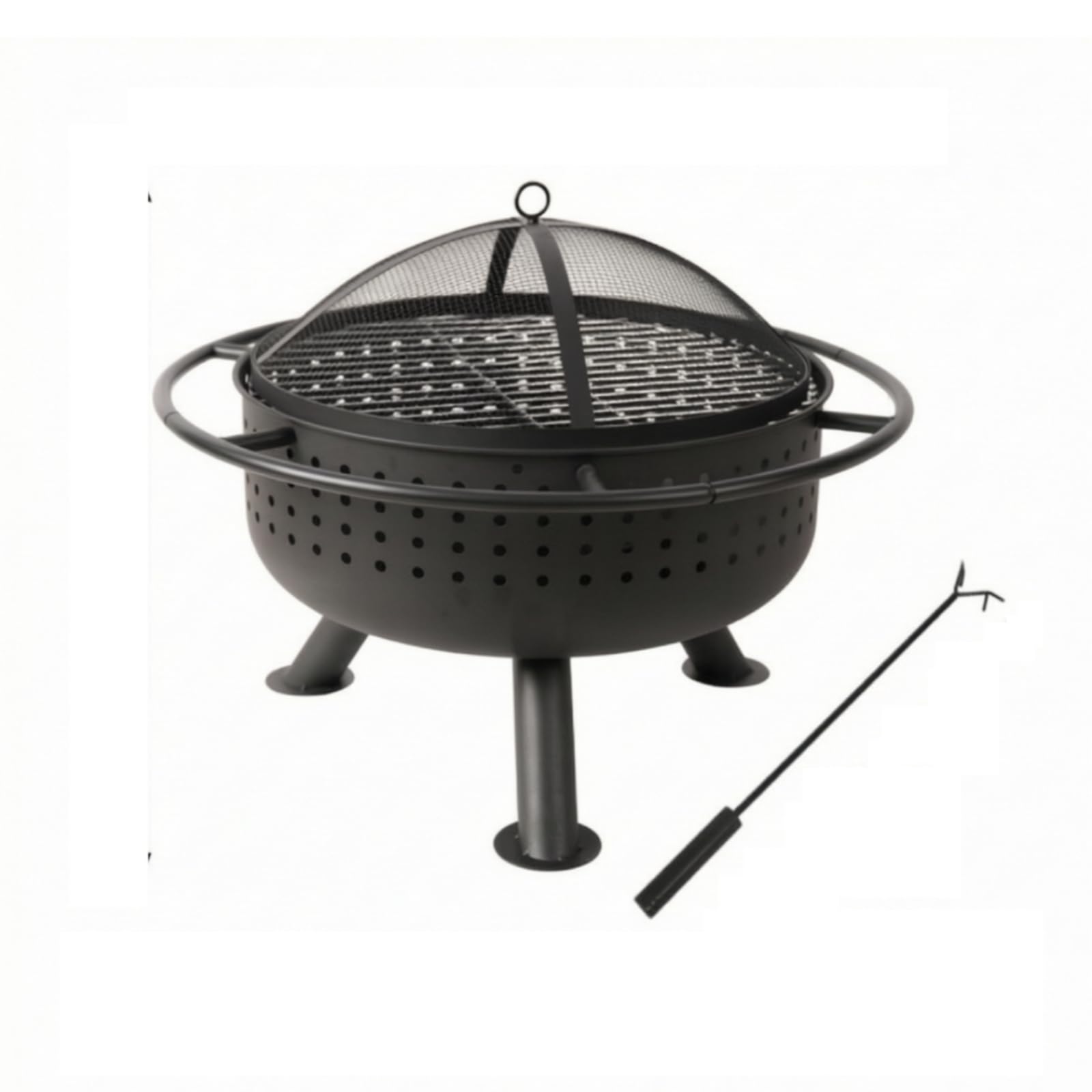 rockible Brasero Barbecue Chauffage à Charbon, Brasero Grille Cuisson, Polyvalent, pr, Terrasse, Familles