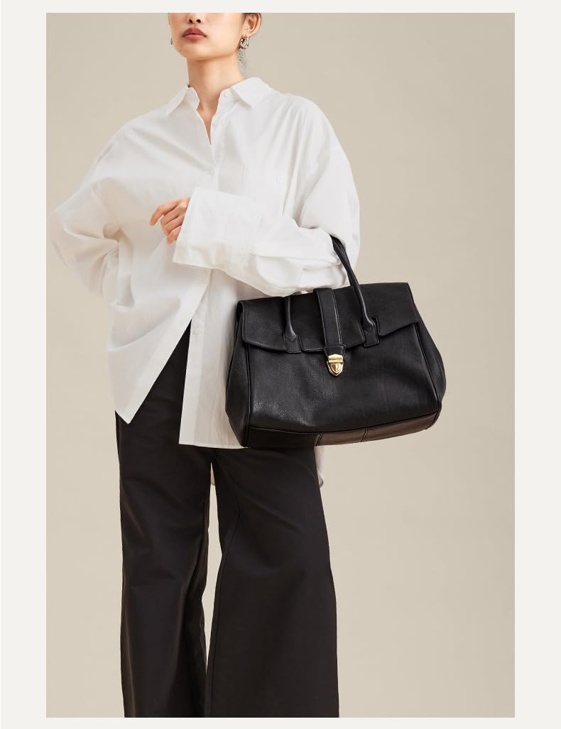 Damen-Handtasche aus echtem Leder, Umhängetasche für Damen, Tragegriff oben, Reisetasche, große Kapazität, Retro-Taschen