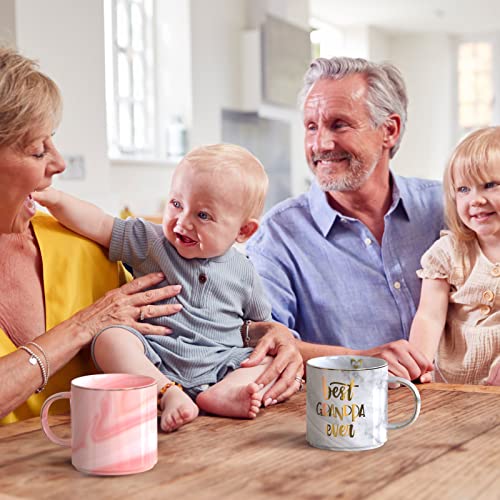 Gifts For Grandpa From Grandchildren- Gray Ceramic Coffee Mug Cup 11.5Oz W/ Keychain - Best Grandpa Ever - Birthday Gifts From Granddaughter Grandson - Present For Fathers Day, Christmas, Thanksgiving #TOP5