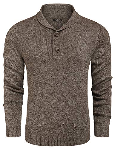 COOFANDY Mens Fashion Sweatshirt Pullover Shawl Collar Sweater