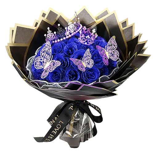 Amazon｜Xixining グリッターローズブーケ レッド人工ローズフラワー