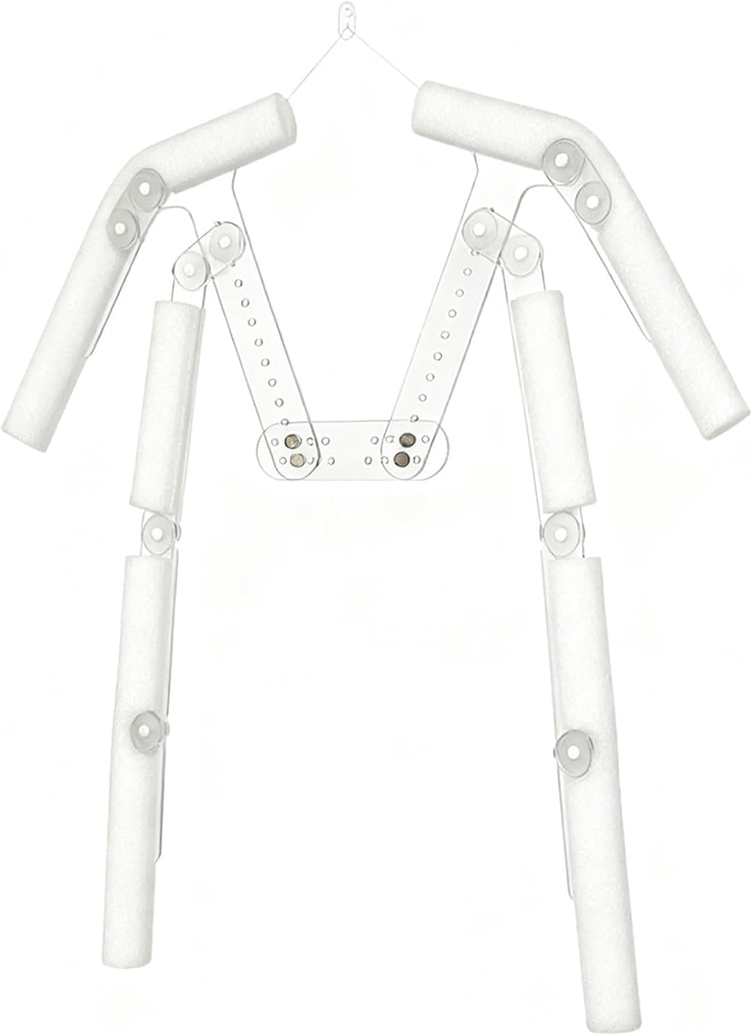 KACBFEE Adjustable Transparent Acrylic Mannequin Hanger For Clothing Display, Invisible Torso With Customizable Shoulders And Waist For Retail Or Home Use