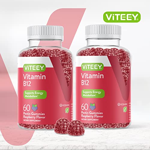 Vitamin B12 Gummies 1000Mcg Good For Energy Metabolism Booster, Natural Energy Support, High Absorption, Immune System Support, For Adults And Kids, Raspberry Flavor, Pectin Chewable Vegan Gummy Chews #TOP1