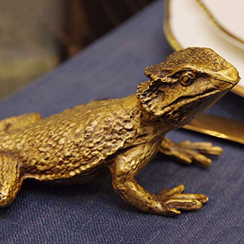 Lizard Statues Crafts,Bronze Art Sculptures Iguana Outdoor Decor Reptile Figure Realistic Accents For Garden Yard Study Wall Hanging Bronze 19X5Cm(7X2Inch) #TOP3