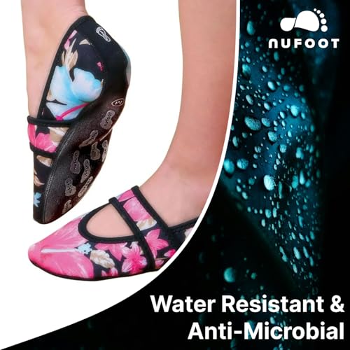 Image of Nufoot Women's Mary Janes Best Foldable & Flexible Flats, Travel & Exercise, Dance, Yoga Socks, Indoor Shoes, Slippers