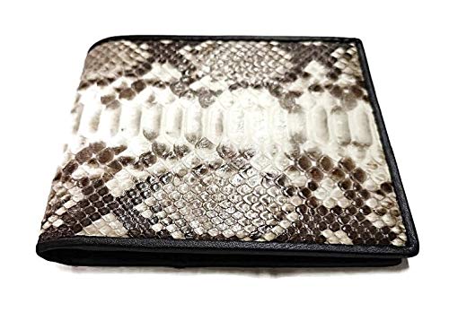 GENUINE PYTHON SNAKE SKIN LEATHER MEN'S BIFOLD WALLET WHITE NEW