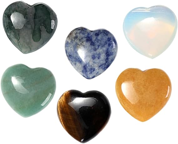 Amazon.co.jp: Toyvian 4個天然水晶ハート型宝 用 インテリア装飾や に