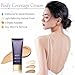 Body Coverage Perfector Waterproof, Body Perfector Skin Full Coverage, Body Makeup Waterproof No Transfer for Leg, Tattoo & Scar Cover-Up Makeup Long‑Lasting 2.5oz(Lvory)