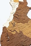 2D drewniana mapa Nowej Zelandii - wielowarstwowa, wielokolorowa witraża, grawerowane imiona, dekoracja ścienna do biura, salonu, przedpokoju (52 x 70 cm)