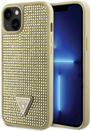 Guess GUHCP14SHDGTPD Coque Rigide pour iPhone 14 6,1" Doré Strass Triangle