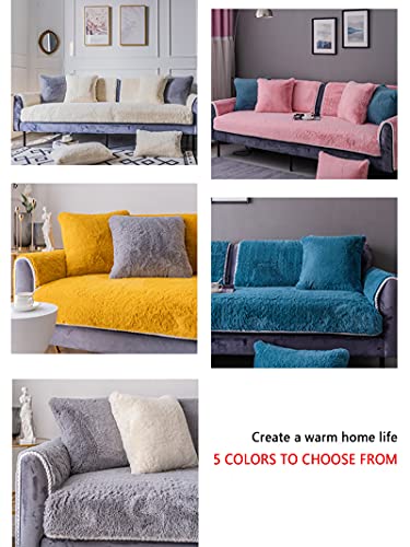 Sectional Sofa Cover Corner L Shaped Couch Cover Corner Slipcover Sofa Slipcover Soft Polyester Fabric Furniture Protector-Simple And White 90210Cm #TOP2