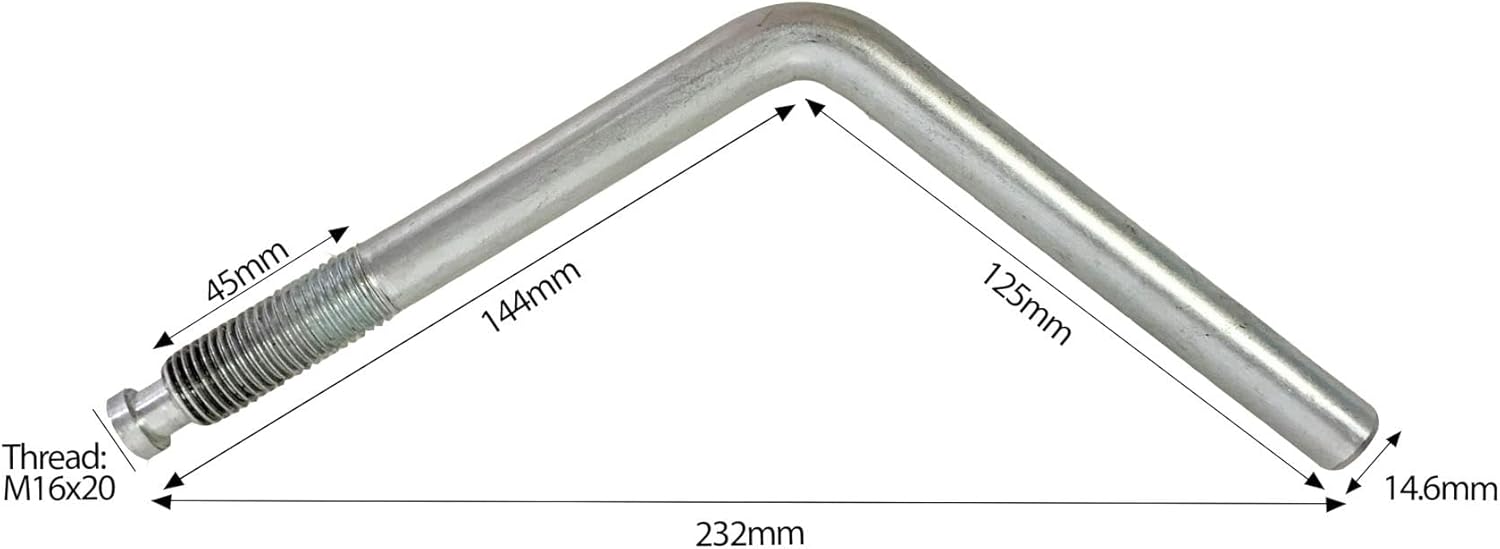 Long Jockey Wheel Clamp Handle & Pad for Knott Couplings Ifor Williams Trailer