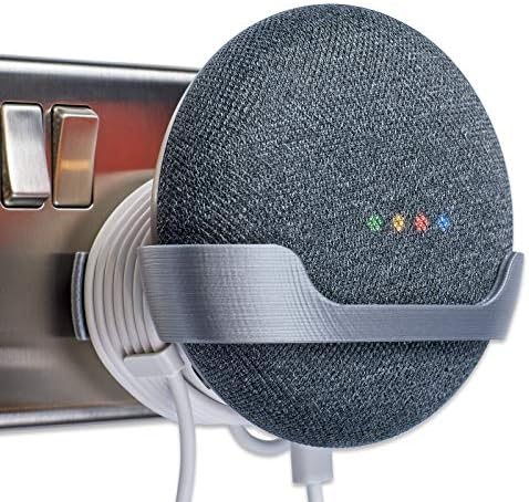 Power Plug Wall Mount Bracket for Google Home Mini - Full, Silver/Grey