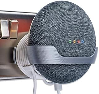Power Plug Wall Mount Bracket for Google Home Mini - Full, Silver/Grey