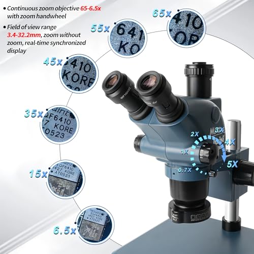 Microscope trinoculaire zoom Kaisi 36565A outil de réparation PCB CMS soudure 0.5x CTV