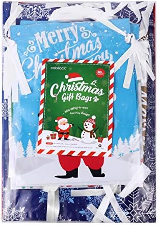 Cabilock 30 Pack Christmas Bags Large Drawstring Gift Bag Party Favors Wraps Gift Wrapping Bags Goodie Bags for Xmas Christmas Party