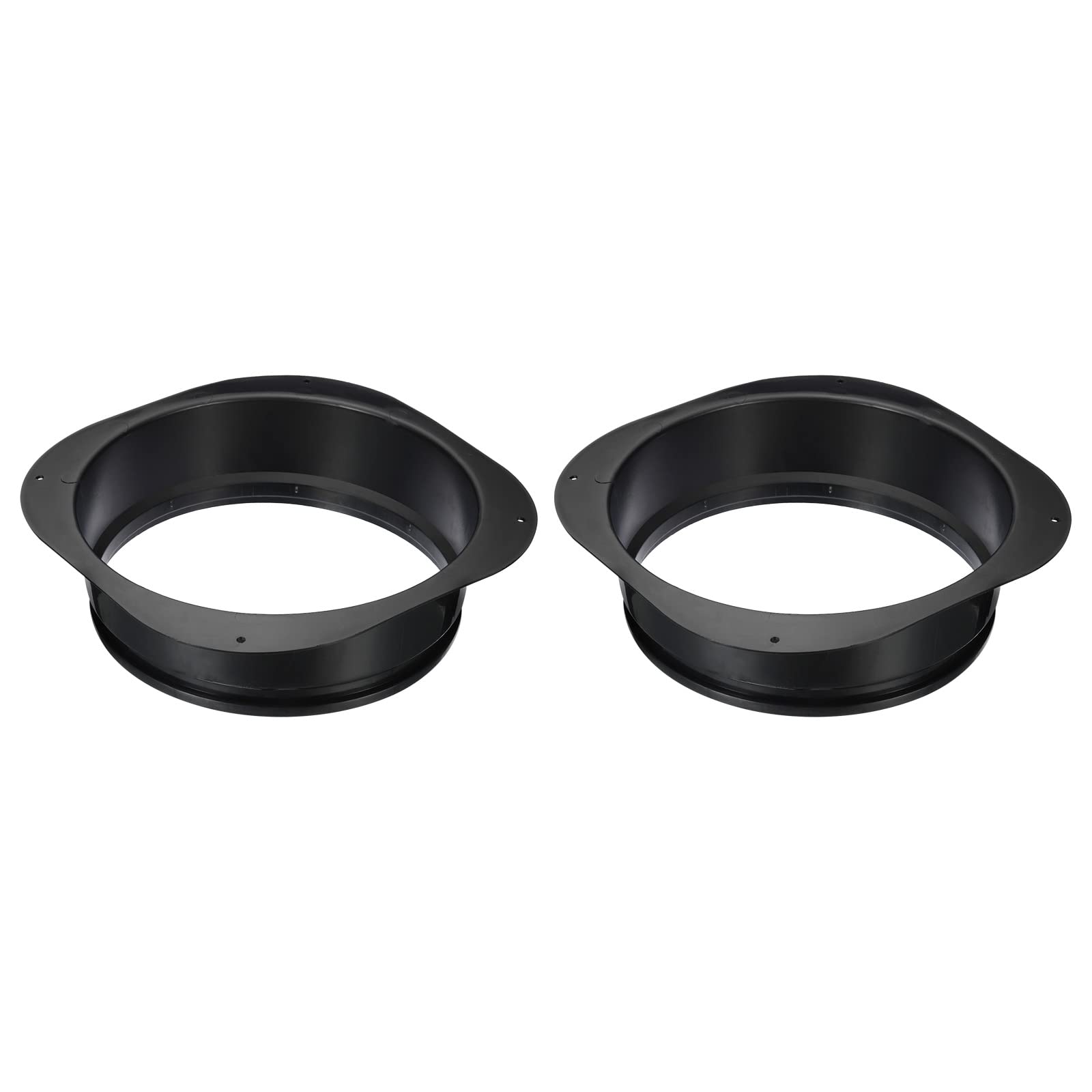 PATIKIL 10" Duct Connector Flange, 2 Pack Dryer Vent Wall Plate Square to Round Straight Ducting Plate for Air Heating Cooling Ventilation Exhaust Fan, Black