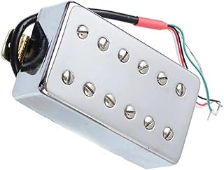 1/2pcsDouble Coil 12 Hole Humbucker Pickup For Electric Guitar Silver guitar pickup set (Color : Neck Pickup 50MM)