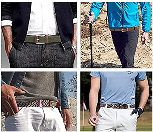 Mens Women Belts Stretch Braided Web Belt Elastic for Casual Pants Jeans Dresses Perfect Belt Width 1.37"2