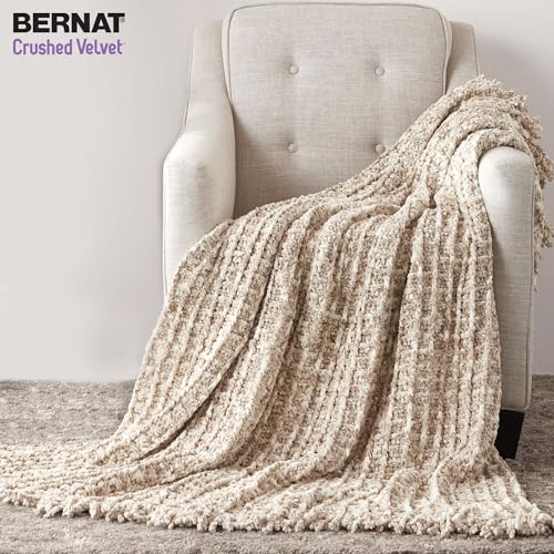 Image of Bernat Crushed Velvet White Yarn - 2 Pack of 300g /10.5oz - Polyester - 5 Bulky - 315 Yards - Knitting /Crochet