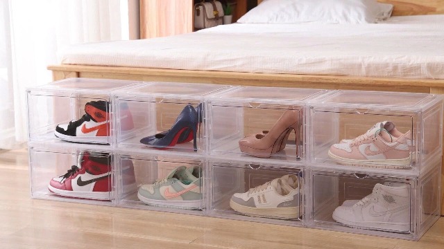 【新品】RAIN OR SHINE SOFT CONTANER XL 90L EWonLife X-Large Stackable Shoe Boxes with Magnetic Door