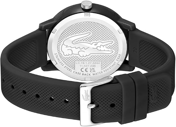 Lacoste Analogue Quartz Watch for Men or Women from The Lacoste.12.12. Collection, Featuring a Stylish Silicone Bracelet with Petit Piqué Texture