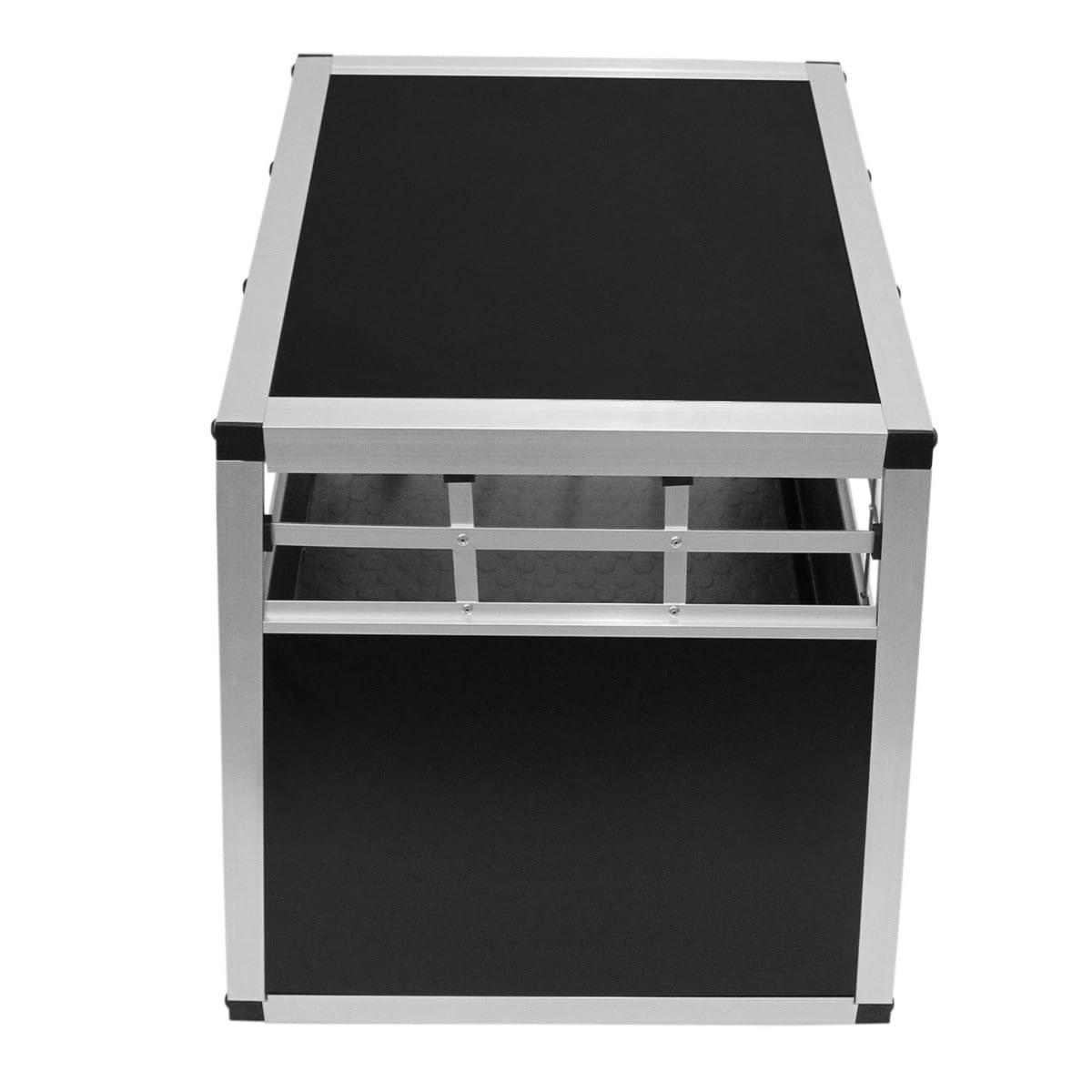 Cage de Transport en Aluminium 50 x 54 x 69 cm - 1 Porte - Angle 65° Avant et 90° Arrière - Parfaite pour Voyage Trajet Animaux Petit Format Sécurité Toutout Chien Chat Lapin [Tapis de Sol Inclus]