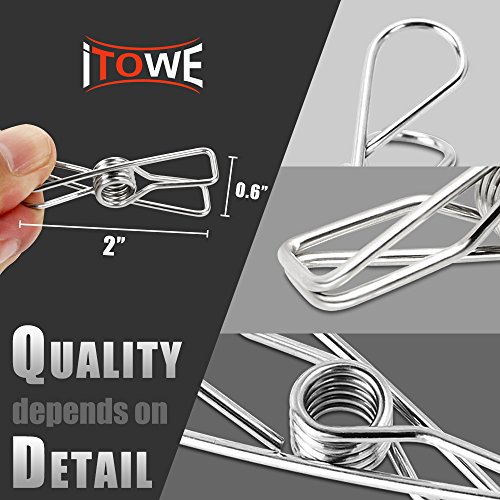80pack Clothespins Tiny Metal Stainless Steel Clothespin, Multipurpose Peg Clothes pin 2.2" for Laundry Clothes from Socks, Scarves to Jeans, Uniform Heavy Duty Clothespin&Decorative clothespins - Thumbnail 6