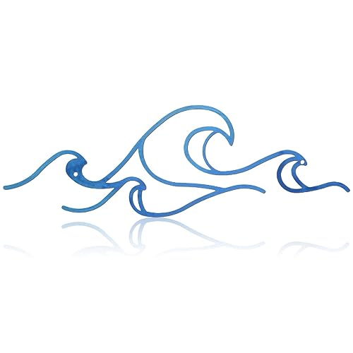 Seeloowy Wave Wall Decor Blue Metal Wire Wall Art Ocean