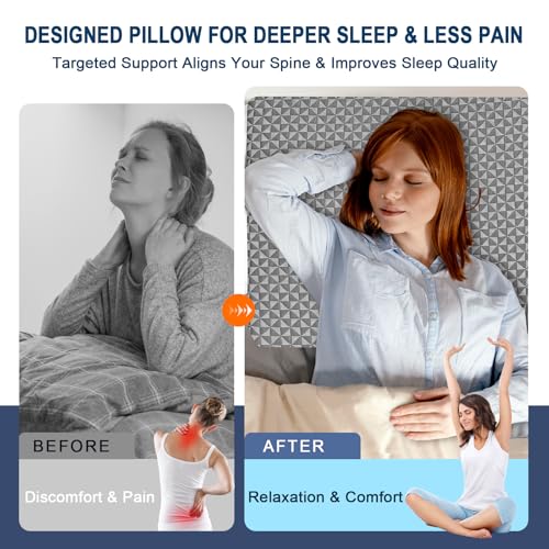 Image of Wedge Pillow for Sleep Apnea, 12 inch Memory Foam Bed Wedge After Surgery | Dual-Layer Foam with a High-Density Base Provides Stable Support, Resists Flattening, and Stays Secure with a Non-Slip Bottom