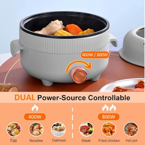 Elektrischer Hot Pot 2,2L mit Dampfgarer für Wohnheim, Wohnmobil & Camping – Ansicht 3