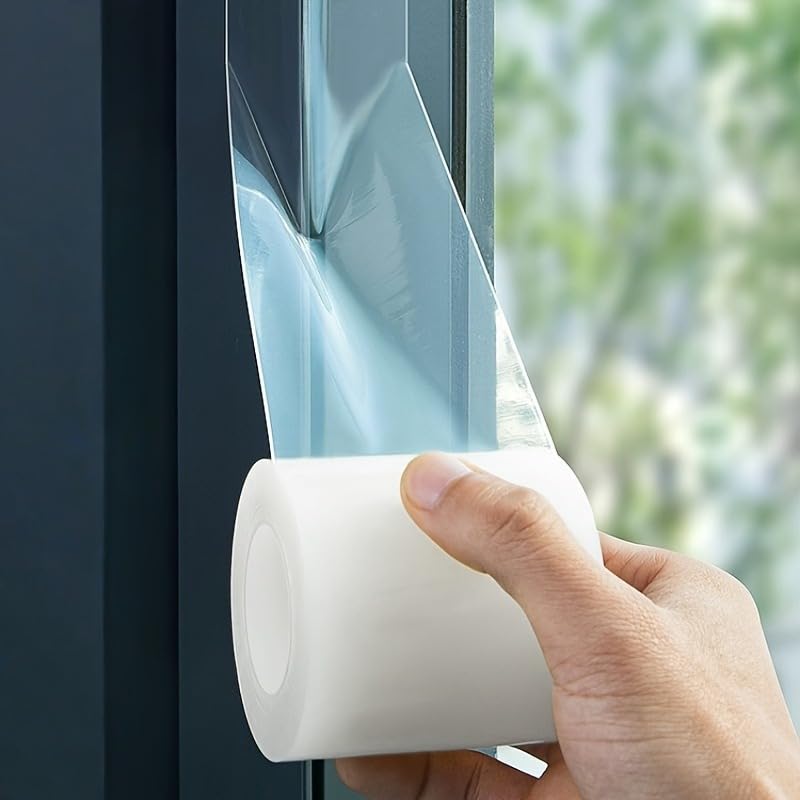 Transparent Window Weather Sealing Tape, Windproof, Waterproof Strong Adhesive Film Tape for Door Window Shower Glass