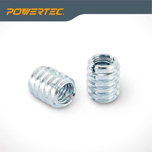 Miniatura 7 de POWERTEC 71815 - Juego de herramientas de instalación de insertos roscados 516"-18  Llave en T con 50 insertos roscados chapados en zinc para