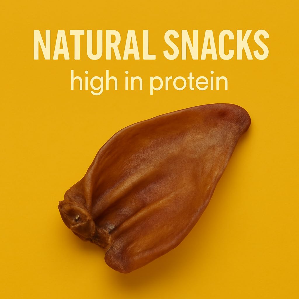 Boomy - Oreilles de porc - Friandises naturelles pour chiens - Friandises à la viande séchée pour chiens - 8 pièces