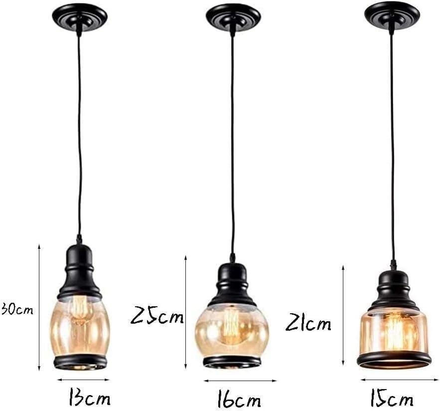 Miniatura 7 de Personality Billiard Glass Pendant Lamp Industrial Retro Metal Ceiling Hanging Light Fixture Antique Cafe Bar Chandelier Lighting