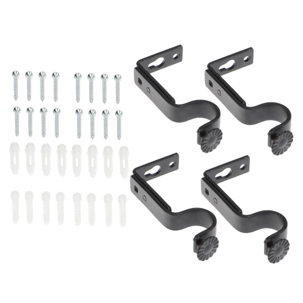Alipis 16ensembles Supports De Tringle à Rideaux Réglables De Brackets pour Installation Accessoires pour Rideaux Chambre Salon Cuisine Et Bureau