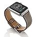Valkit Bands Compatible with Apple Watch Band 38mm 40mm 42mm 44mm, Genuine Leather Strap Bracelet Replacement Wristband with Metal Adapter for Women Men iWatch SE 6 5 4 3 2 1, Single Tour - Brownness