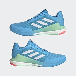 adidas Tênis feminino de voleibol Crazyflight, Sky Rush/Branco