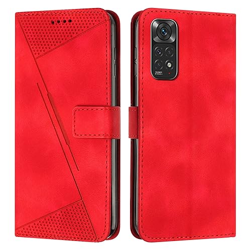 Protection Xiaomi Redmi Note 11S anti-rayure avec étui rouge à rabat aimanté
