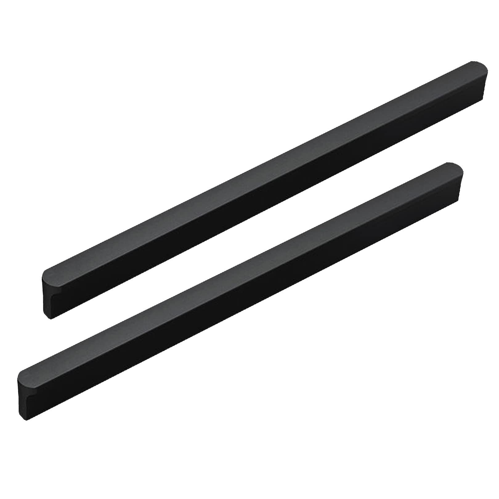 Zcru004 Black Aluminum Alloy Rounded Corners T Furniture Handle Finger Edge Pull Door Levers Drawerhandles Kitchen Handles Cupboard Handles Cabinet Handles 2 Pieces (Overall Length 800Mm)