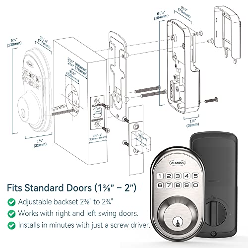 Electronic Keyless Entry Door Lock, Zomoss Keypad Deadbolt Lock, Digital Single-Cylinder Deadbolt With Customizable 20 User Codes, Auto Locking, Low Battery Indication, Antique Copper #TOP1