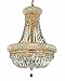 Elegant Lighting 1803D20G/RC Primo 28-Inch High 14-Light Chandelier, Gold Finish with Crystal (Clear) Royal Cut RC Crystal