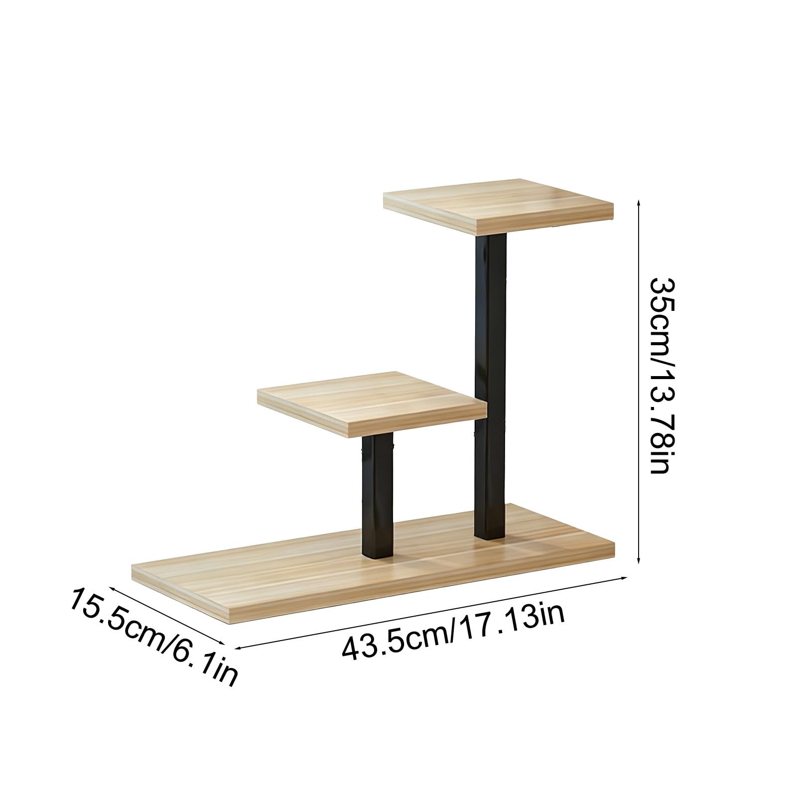 Soporte esquinero de madera de 3 niveles para plantas, ideal para colocar