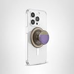 PopSockets Poignée de téléphone pour MagSafe avec Kickstand, Magnetic Stand, Swappable Top, Secure Hold pour iPhone MagSafe Affaires, téléphone & Poignée du comprimé - Alum Or Radial