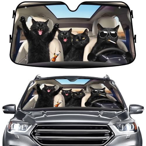 GENANY Cat Windshield Sun Shade for Car SUV Truck (55x30 Inches), Front Window…